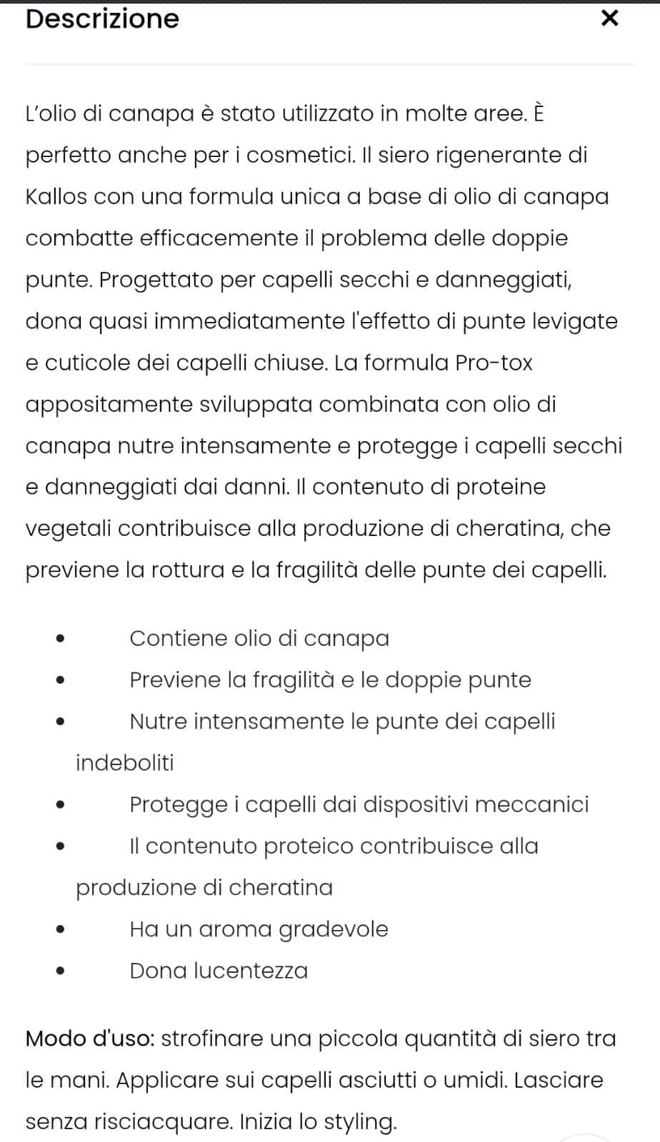 Siero olio capelli 50 ml