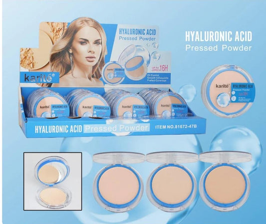 Hyaluronic acid compact powder with sponge and mirror