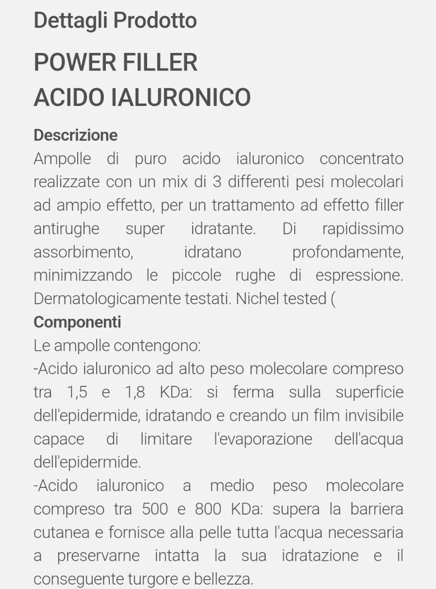Ampolle di puro acido ialuronico concentrato INCAROSE