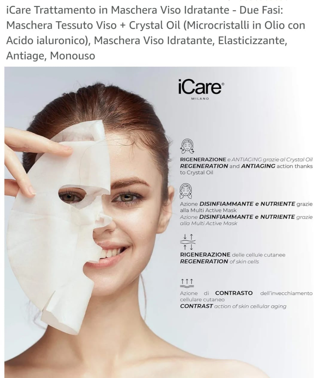 Trattamento maschera kristal kit iCare rigenerante antietà