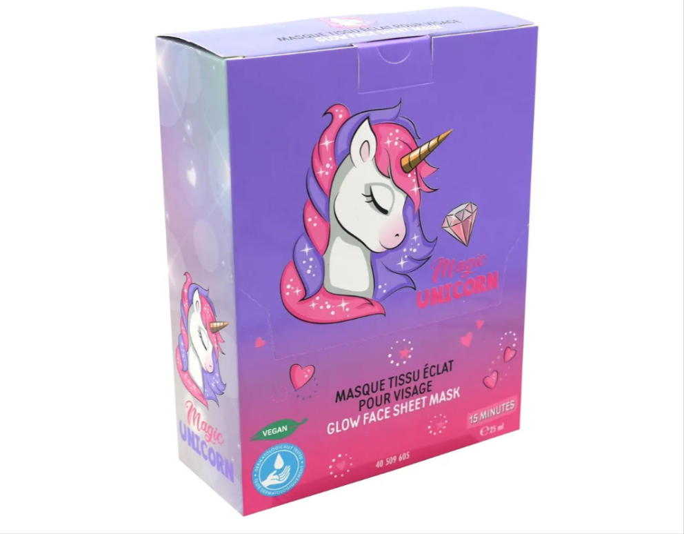 Maschera viso in tessuto Unicorno