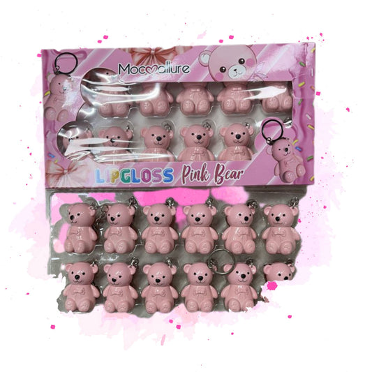 Lip gloss teddy bear keychain