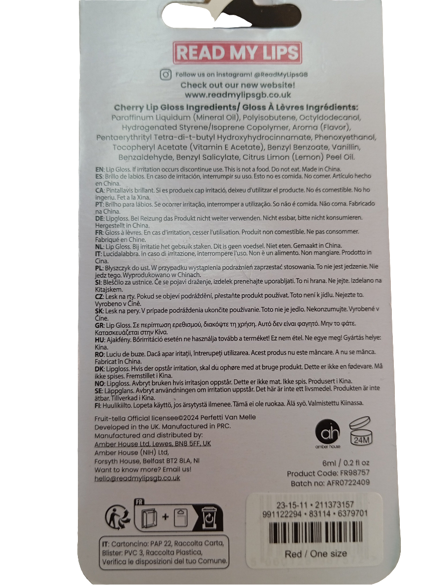 Lip Gloss Fruit-tella Cherry