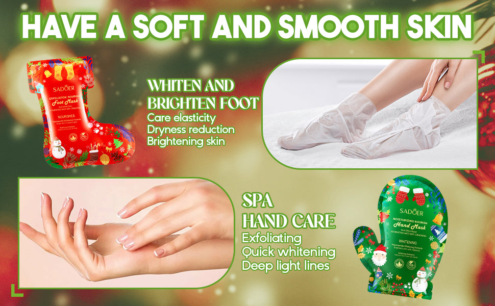 Set 2 maschere per la cura delle mani e dei piedi Sadoer