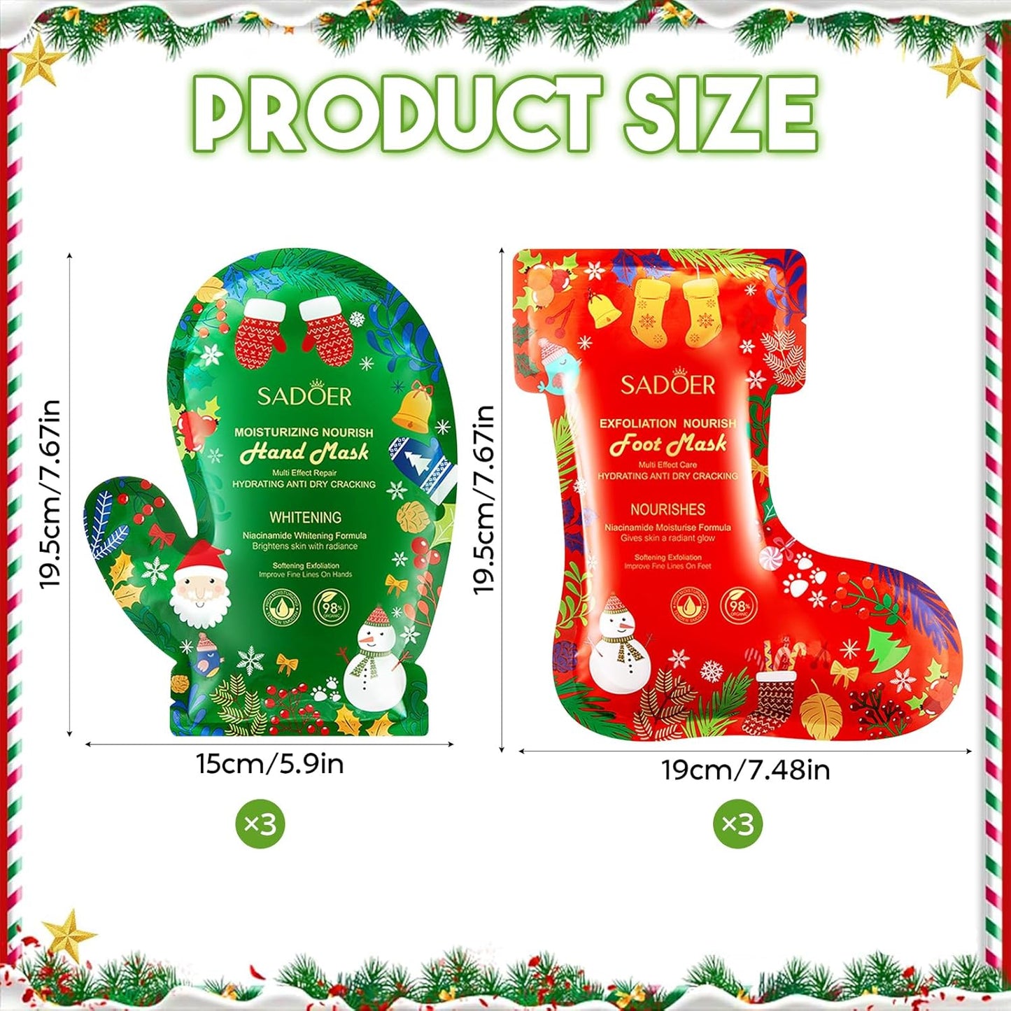 Set 2 maschere per la cura delle mani e dei piedi Sadoer