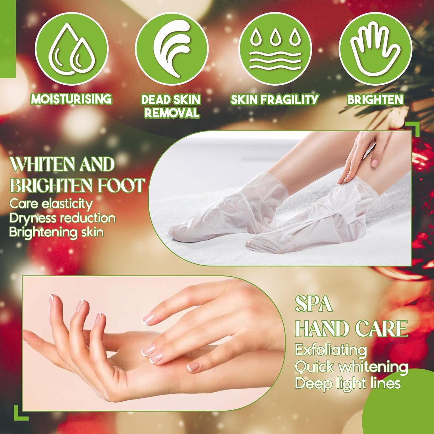 Set 2 maschere per la cura delle mani e dei piedi Sadoer