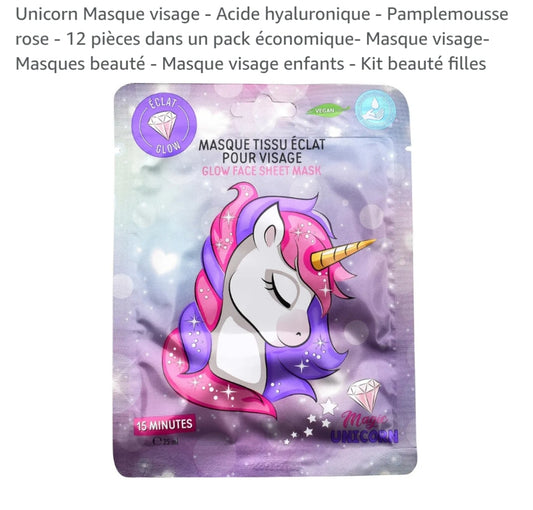 Maschera viso in tessuto Unicorno