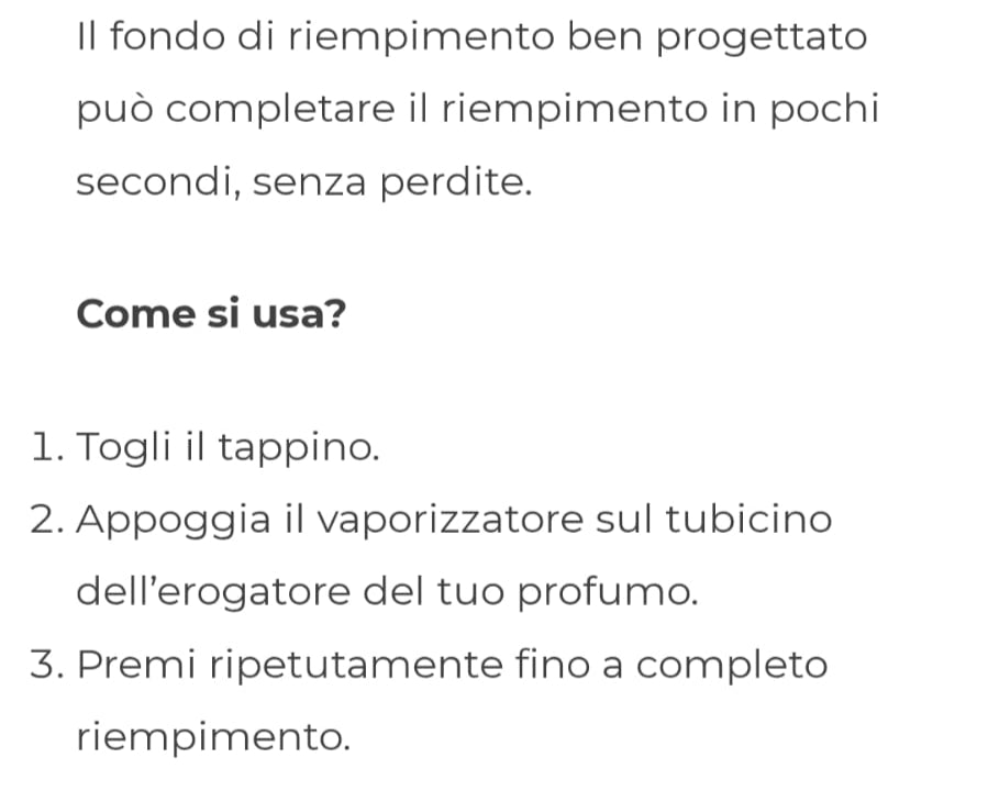 Vaporizzatore di profumo da borsa 5ml funziona Senza batteria